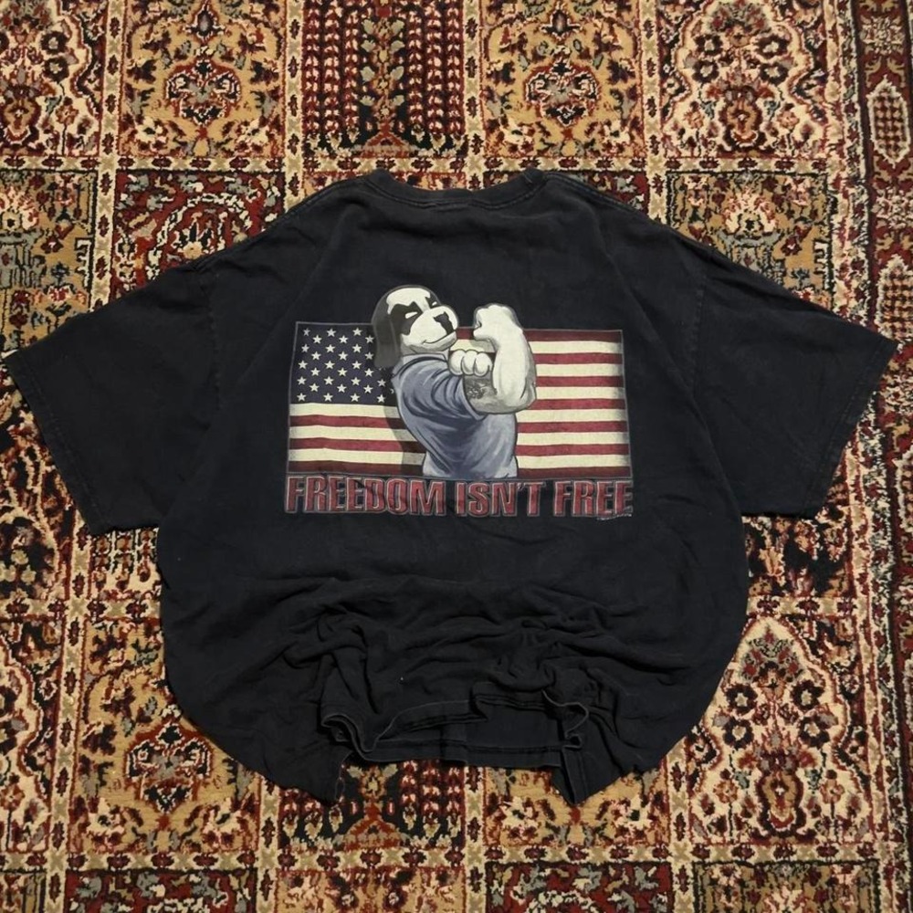 VTG 2003 Big Dogs‎ freedom isnt free american flag patriotic funny tee shirt XL